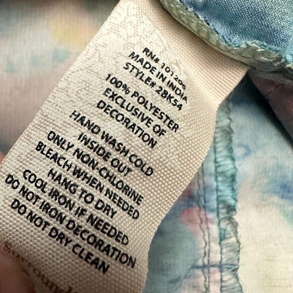 Soft Surroundings Top Womens Large Watercolor Floral Tunic Kurti Embellished - Picture 11 of 14